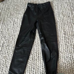Zara Black leather leggings high waisted
